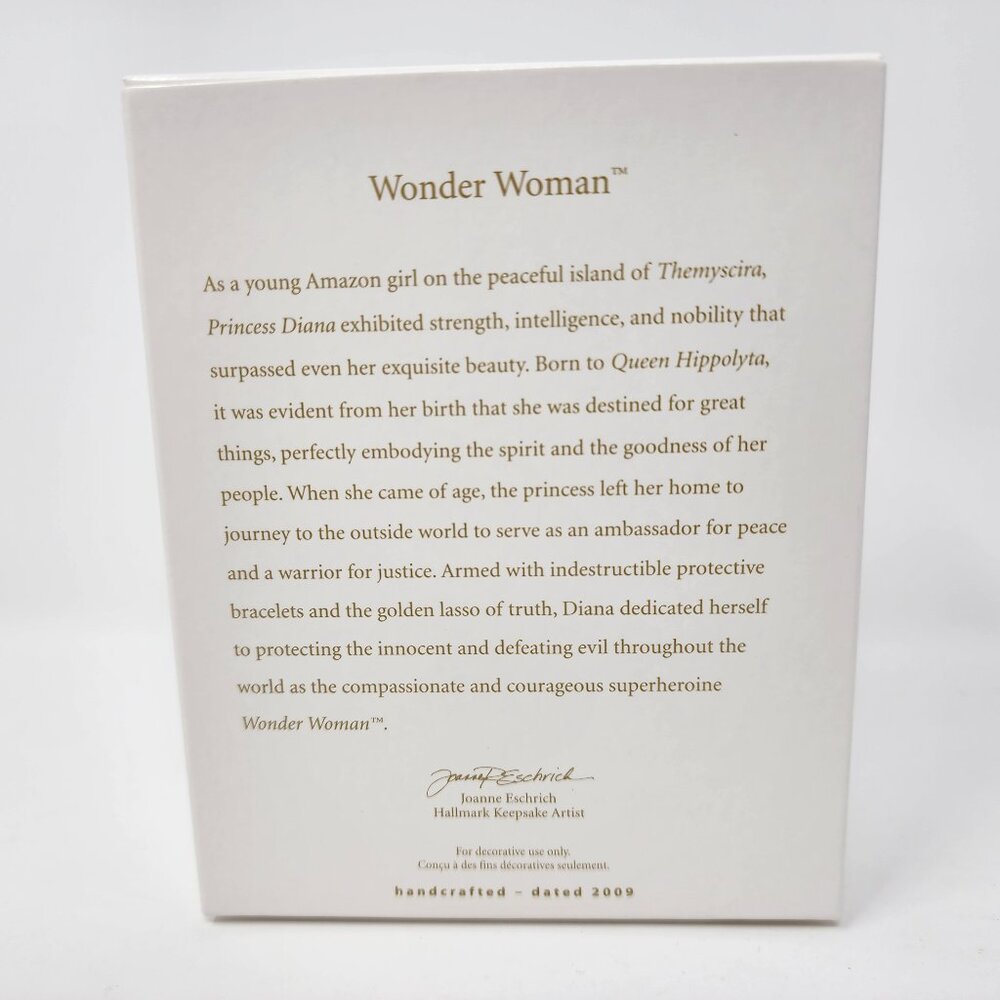 New Vtg 2009 Hallmark Keepsake Wonder Woman Christmas Tree Ornament DC Comics - Picture 3 of 11